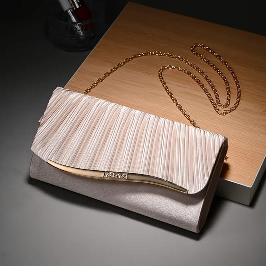 Seraphine Luxury Pleated Evening Clutch Bag