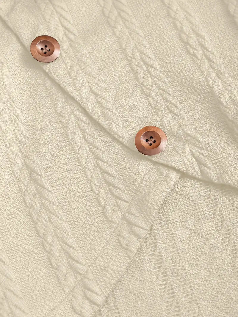 CozyVerve High Neck Long Sleeve Top Cardigan