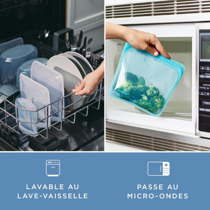 Stasher Premium Silicone Reusable Food Storage Bags, 4-Pack