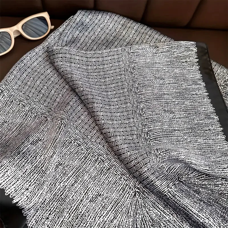 Vervaine Elegant Women’s Square Scarf – Striped Pattern